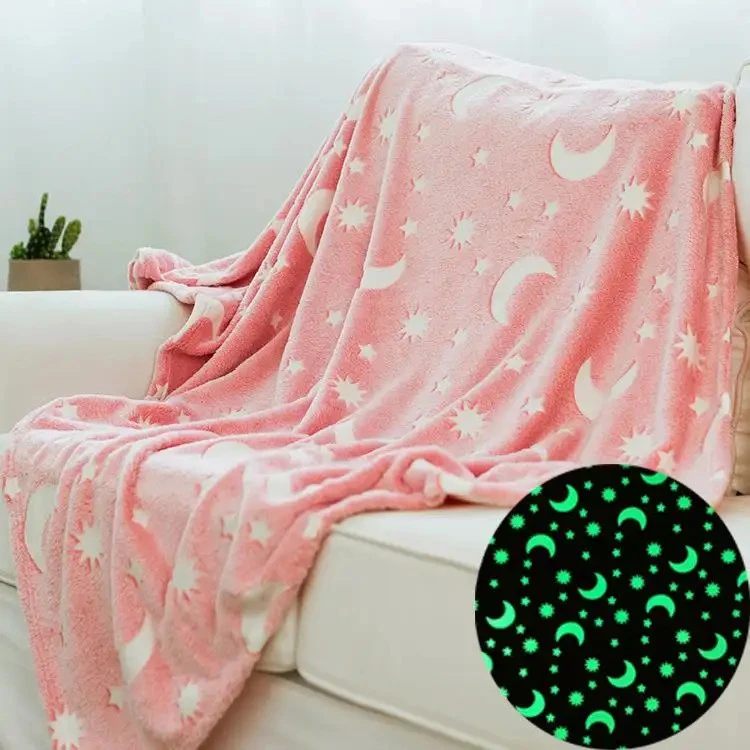 100% Polyester Flannel Glow in The Dark Throw Chăn