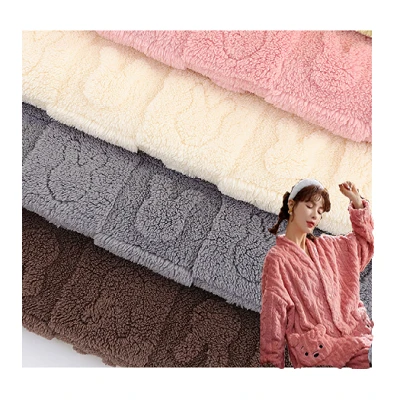 Vải lông cừu 3D Jacquard Sherpa
