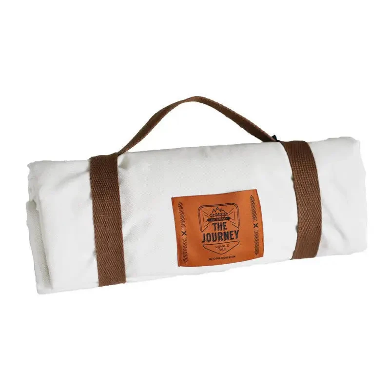 Thảm dã ngoại gấp bằng vải cotton màu trắng