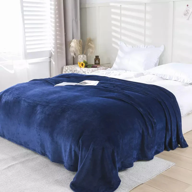 Chăn lông cừu Flannel màu trơn