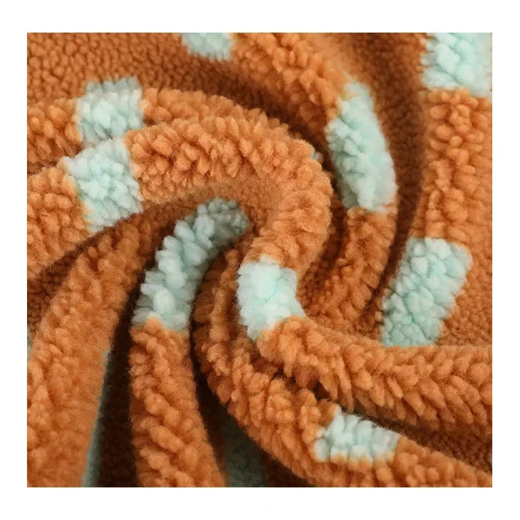 Leopard Print Fleece Dệt vải Sherpa