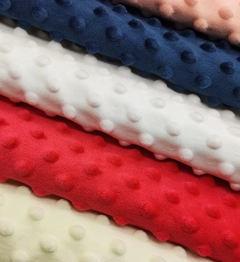 Minky Dot Dott Coral Fabric factory