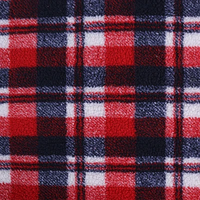 Plaid Print Sherpa Fabric