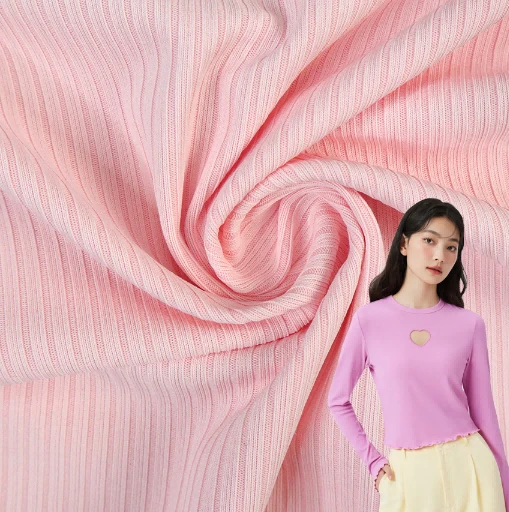 Vải áo len dệt kim sườn