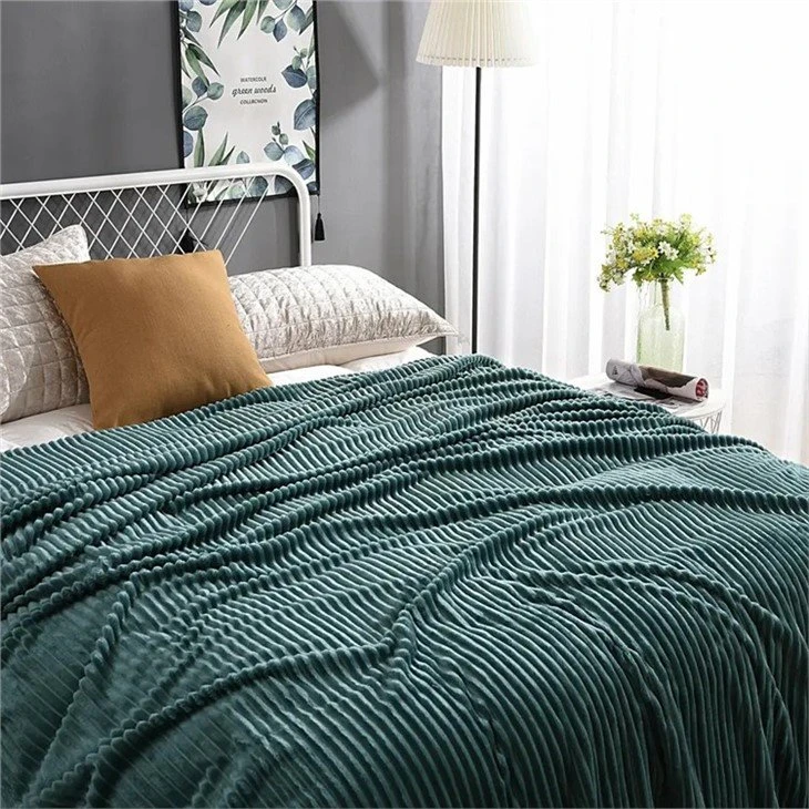 Solid Strip Flannel Blankets price