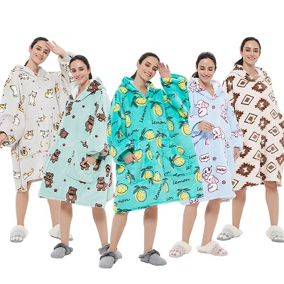 Chăn áo hoodie sherpa ấm cúng